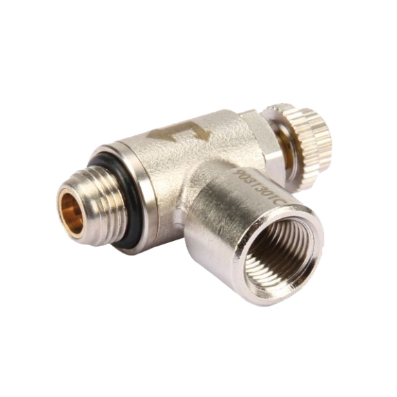 Limiteurs de débit - Equerre - Unidir. pour actionneurs  - Laiton nickelé - 1/4" MF - 0 à 10 bar-Leggi tutto