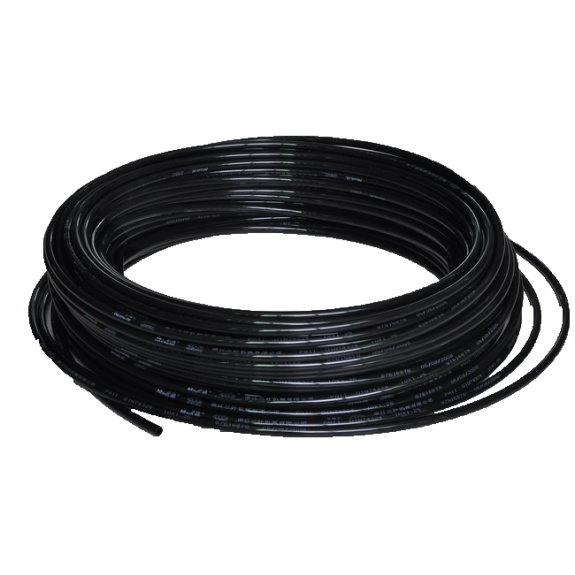 Tube pneumatique calibré en bobine - Polyéthylène - 4x2 mm - Noir - 25 m - P. max: 21 bar-Lire la description