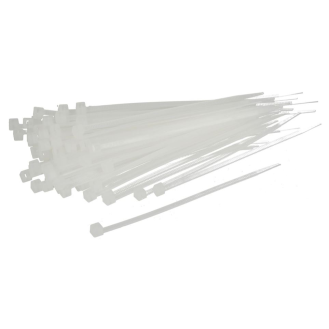 Colliers de serrage blanc transparent difficilement inflammables - 290mm x 4,8mm - 100 pièces-Lire la description