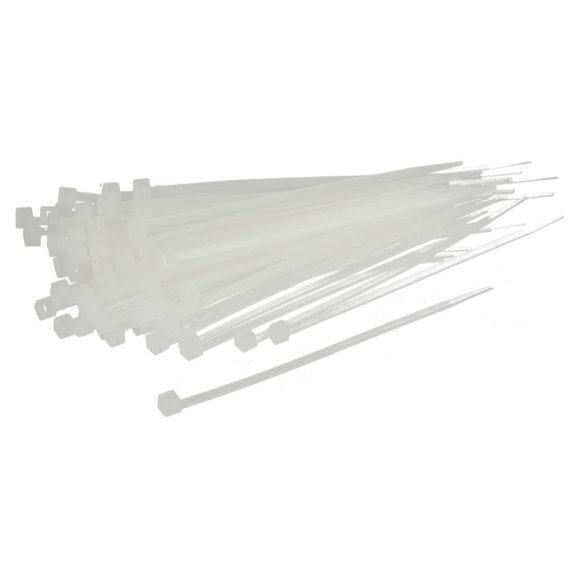 Colliers de serrage blanc transparent difficilement inflammables - 290mm x 4,8mm - 100 pièces-Lire la description