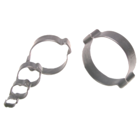 Colliers de serrage à deux oreilles pour tuyaux de Ø extérieur 3,4-5 mm - Largeur: 5 mm-Lire la description