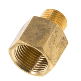 Adaptateurs en laiton (G3/8"F-M12x1,25 M) - Ø de sortie: / - M12 x 1,25 (M) - Laiton - Pmax.: 10 bar-Lire la description