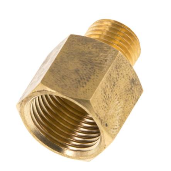 Adaptateurs en laiton (G3/8"F-M12x1,25 M) - Ø de sortie: / - M12 x 1,25 (M) - Laiton - Pmax.: 10 bar-Lire la description
