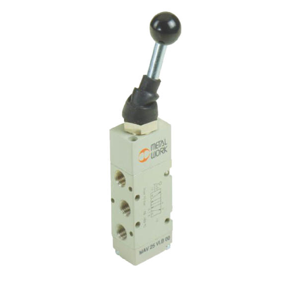 Distributeurs en ligne - 3/2 2 Pos. Maint. - G1/4" - Cde Muscu à levier - Rap. 2 Pos. Maint.-Lire la description