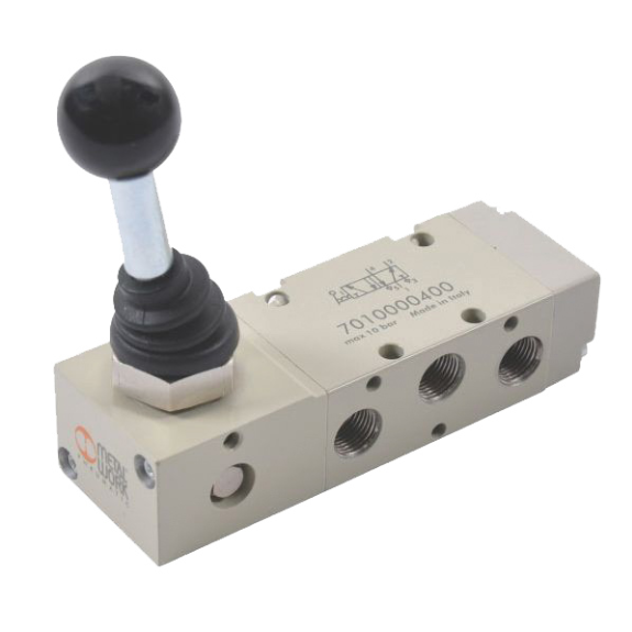 Distributeurs en ligne - 5/3 Bi COE - G1/4" - Cde Muscu à levier - Rap. Res. - Av. Joints-Lire la description