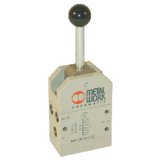 Distributeurs en ligne - 5/3 COE 3 Pos. Maint. - G1/8" - Cde Muscu à levier - Rap. 2 Pos. Maint.-Lire la description