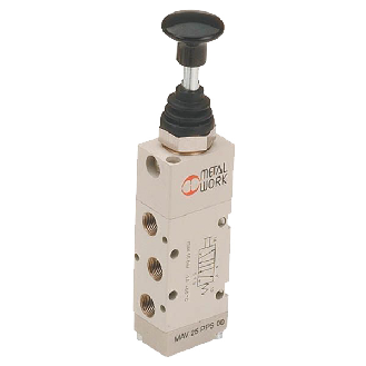Distributeurs en ligne - 5/2 Mono / Bi NF - G1/8" - Cde Muscu - Rap. Bouton pousser-tirer-Lire la description