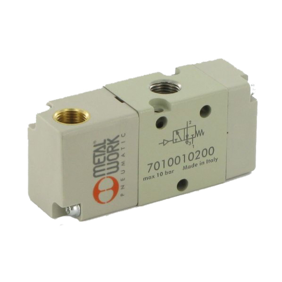 Distributeurs en ligne - 3/2 Mono NO - G1/8" - Cde pneu. - Rap. Res. - Av. Joints-Lire la description