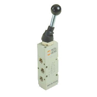 Distributeurs en ligne - 5/2 2 Pos. Maint. - G1/4" - Cde Muscu à levier - Rap. 2 Pos. Maint.-Lire la description