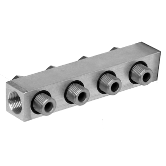 Barettes d'alim. avec vis et joints pour 5 distributeurs Ø racc. : 1/2'' - Ø racc. Entrées : 3/4"-Lire la description