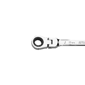 Clé à cliquet flexible Jetech de 11 mm, de qualité industrielle, avec tête flexible, fabriquée en acier allié Cr-V forgé et traité thermiquement, entièrement polie avec 12 points, combinaison de clé à cliquet à tête flexible, métrique-Lire la description