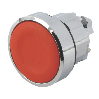 Tête de commande  pour bouton poussoir affleurant - A impulsion - Rouge-Lire la description