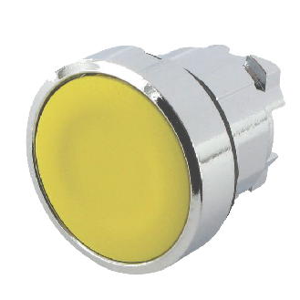 Tête de commande  pour bouton poussoir affleurant - A impulsion - Jaune-Lire la description