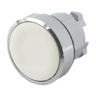 Tête de commande  pour bouton poussoir affleurant - A impulsion - Blanc-Lire la description