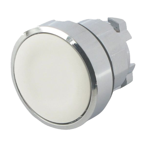 Tête de commande  pour bouton poussoir affleurant - A impulsion - Blanc-Lire la description