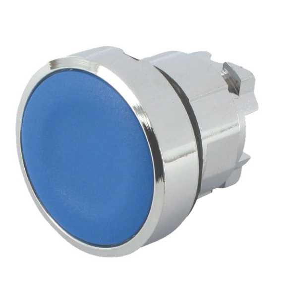 Tête de commande  pour bouton poussoir affleurant - A impulsion - Bleu-Lire la description