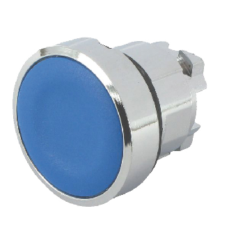 Tête de commande  pour bouton poussoir affleurant - A impulsion - Bleu-Lire la description