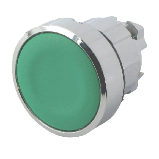Tête de commande  pour bouton poussoir affleurant - A impulsion - Vert-Lire la description