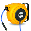 Enrouleurs pneu. - Ø tube: 8mm - 9m - PU - Pmax: 15 bar - Sortie: G1/4"M - Pour air et eau