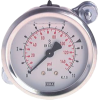 Manomètre Ø 63mm - Brides - Inox - Rac. au dos Laiton - G1/4'' - Av glycérine - 0 - 6bar - Cl1.6