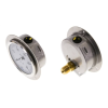 Manomètre Ø100mm -Avec collerette - Inox - Rac. au dos laiton - G1/2'' -Av glyc. - 0 - 25bar - Cl1.0