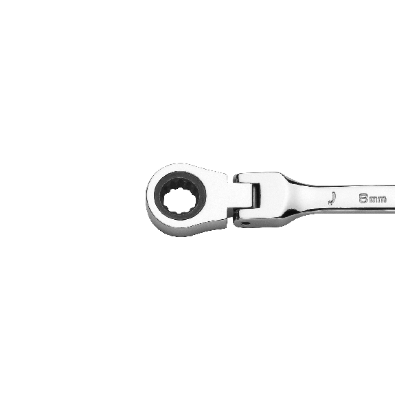 Clé à cliquet flexible Jetech de 8 mm, de qualité industrielle, avec tête flexible, fabriquée en acier allié Cr-V forgé et traité thermiquement, entièrement polie avec 12 points, combinaison de clé à cliquet à tête flexible, métrique-Lire la description