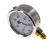 Manomètre Ø 100mm - Inox - Rac. au bas laiton - G1/2'' - Av glycérine - (-)1 - 0 bar  bar - Cl1.0