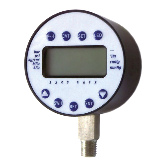 Manomètre digital  Ø 80mm fct transmetteur 4-20mA - Plastique - Rac. au bas inox - G1/4'' - 0-10bar-Lire la description