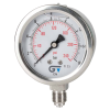 Manomètre Ø 63mm - Inox - Rac. au bas inox - G1/4'' - Avec glycérine - 0 - 100bar - Précision: 2.5