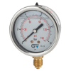 Manomètre Ø 63mm - Inox - Rac. au bas Laiton - G1/4'' - Avec glycérine - 0 - 6bar - Précision: 2.5