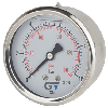 Manomètre Ø 63mm - Inox - Rac. au dos Laiton - G1/4'' - Avec glycérine - 0 - 25bar - Précision: 2.5