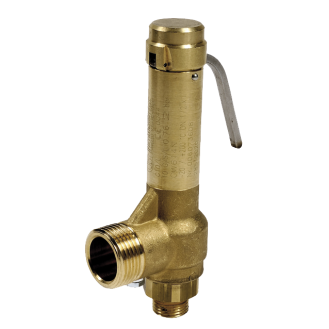 Soupapes de sécurité - Laiton - FPM + PTFE - G1"1/4-G1"1/4 - Pour Vapeur - 0,5 bar -(+)165°C-Lire la description
