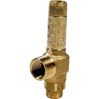 Soupape de sécurité - Laiton - FPM (Viton) - G2"/G1"1/2 M - Tarage à 10 bar - (+)200°C-Lire la description
