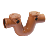 Siphon PVC égout rouge  Ø 200 à deux regards*