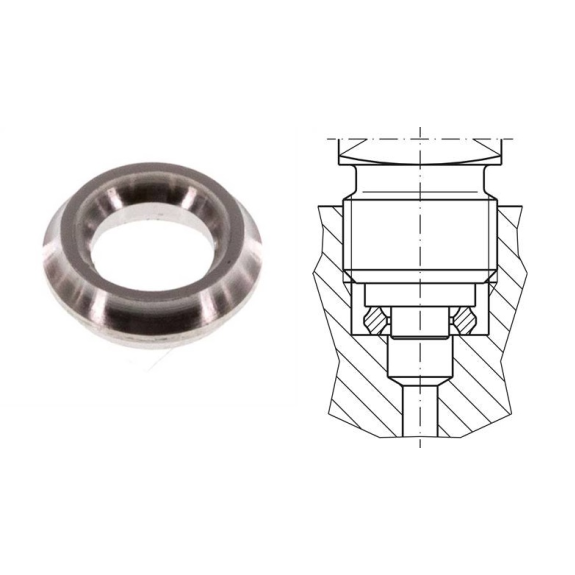 Bague d'étanchéité profilées avec épaulement de centrage - Inox 316 Ti - 1/4" FF-Lire la description