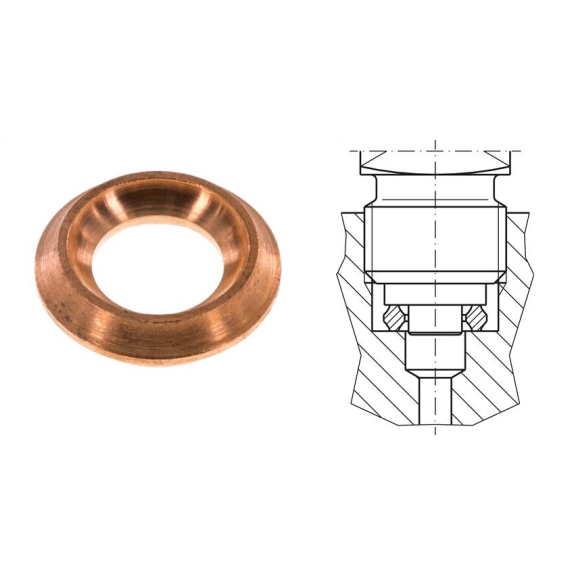 Bague d'étanchéité profilées avec épaulement de centrage - Cuivre - 1/2" FF-Lire la description