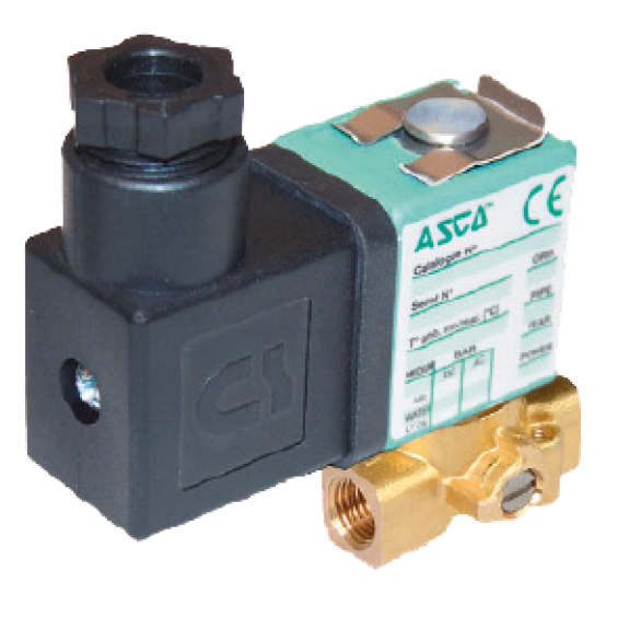 Electrovanne  Série 256 - Laiton - FPM - 2/2 - NF - G1/8'' - 24/DC - Avec commande manuelle-Lire la description