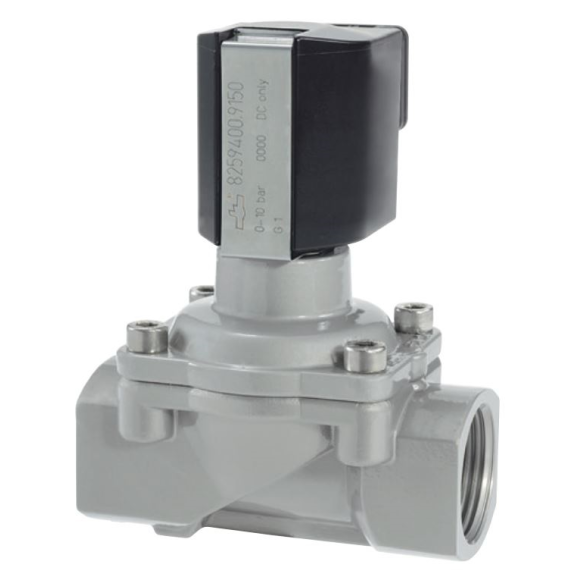 Electrovanne BUSCHJOST Série 82590 - 2/2 - NF - G 1" - 0-10 bar - 230/50-60 - INOX - NBR-Lire la description