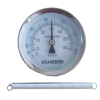 Thermomètres Ø 63 mm - Ressort en acier - Racc. au dos Acier chromé - 1/2" à 2" - 0°C à (+)120°C