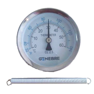 Thermomètres Ø 63 mm - Ressort en acier - Racc. au dos Acier chromé - 1/2" à 2" - 0°C à (+)120°C-Lire la description