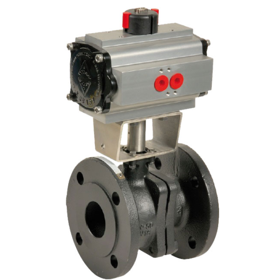 Vannes à sphère - Fonte GG25 - PTFE/FPM - DN65 - A brides GN10/16 - PN16 - 2/2 - 200°C-Beschreibung lesen