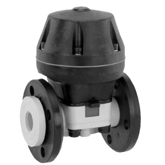 Vanne à membrane - PVC-U - FPM (Viton) - DN50 - A brides GN10 - (+)60°C - Cde Pneu simple effet NF-Lire la description