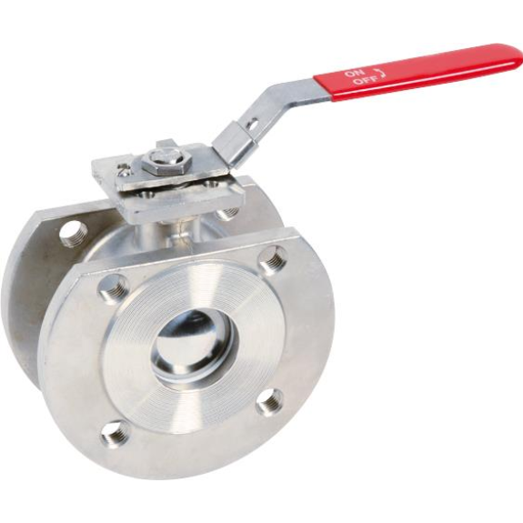 Vannes à sphère - Inox 316  - PTFE - DN100 - Wafer GN16 - PN16 - 2/2 - 2 pièces - 180°C-Lire la description