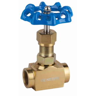 Vanne à pointeau - Acier carbone - PTFE + graphite - G3/4" FF - PN220 - 2 voies - +240°C - Cde manu-Lire la description