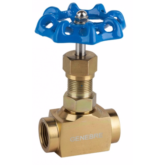 Vanne à pointeau - Acier carbone - PTFE + graphite - G3/4" FF - PN220 - 2 voies - +240°C - Cde manu-Lire la description