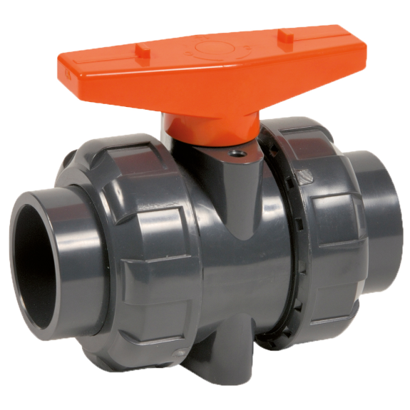Vannes à sphère - PVC-U - EPDM - DN100 - Union à coller - PN10 - 2/2 - 55°C-Leggi tutto