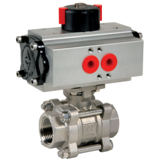 Vanne à sphère en inox 316 avec étanchéité PTFE, raccordement socket weld G2''1/2, PN63, 3 pièces-Lire la description