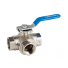 Vannes à sphère - Laiton - PTFE - G1'' FFF - PN25 - 3/2 - Passage en L - 150°C