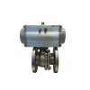 Vanne à sphère en inox à  brides - 2/2 - DN125 - PN16 - GN16 - 180°C - Cde pneu simple effet NF