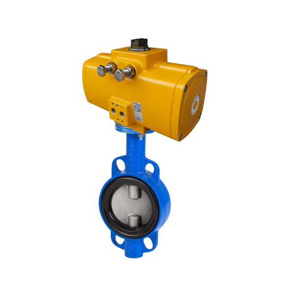 Vanne papillon WAFER - GG20/EPDM - DN200 - GN10/16 ANSI150 - PN16 - Pneu double effet - Pour HVAC-Leggi tutto